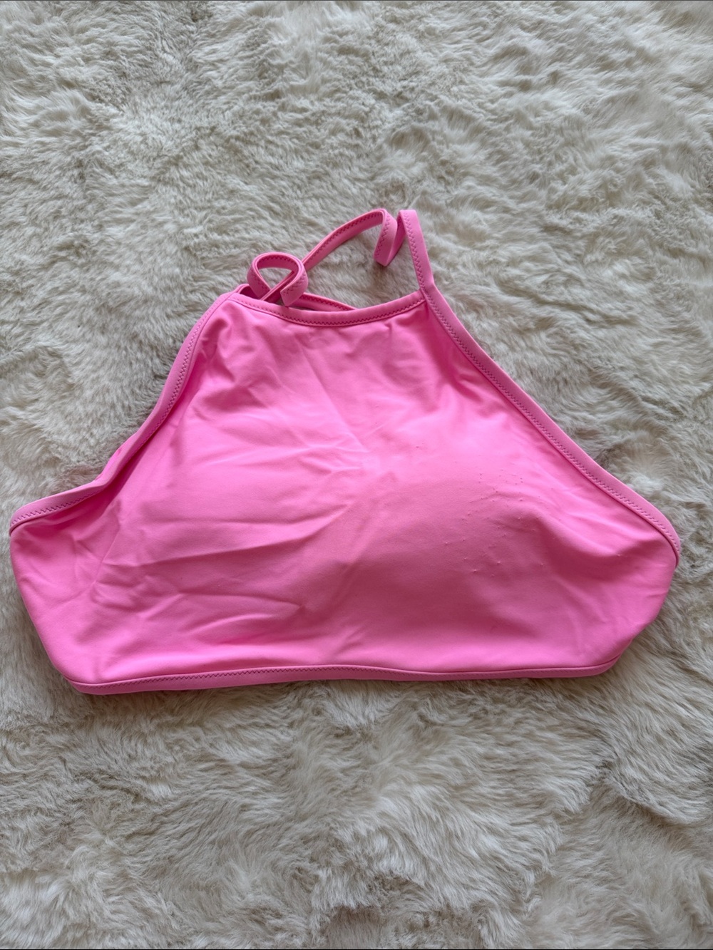 Bright Pink High Neck Bikini Top